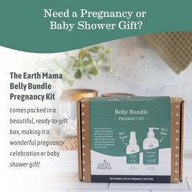 Earth Mama Belly Bundle used by pregnant person in soft lifestyle scene for nourishment
