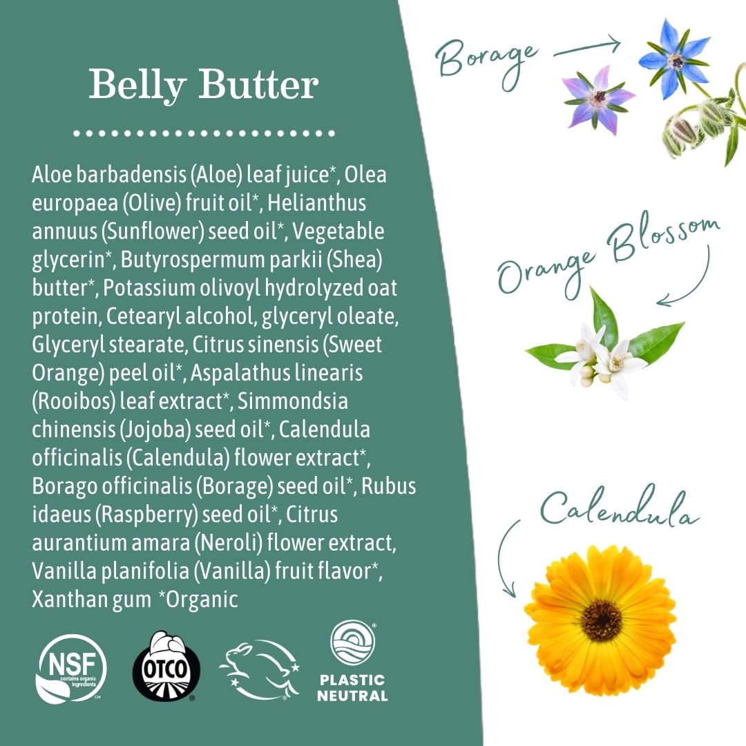 Close-up of Earth Mama label showing clean-ingredient claims and certifications