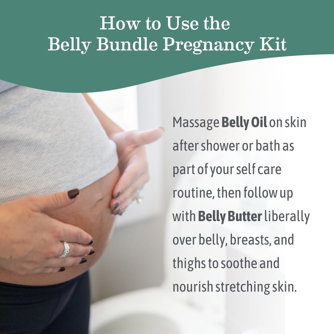 Earth Mama Belly Butter jar beside hand to show product size and handling ease