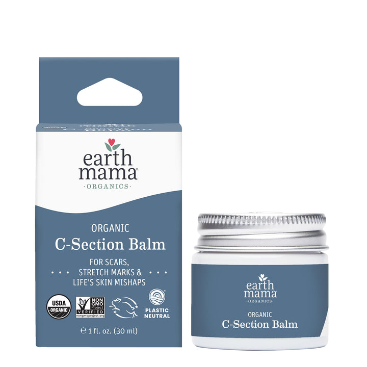 Earth Mama front jar view showing label and 1 oz size for clear identification