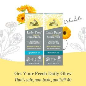 Earth Mama stick with box flatlay showing brand packaging and travel-friendly format