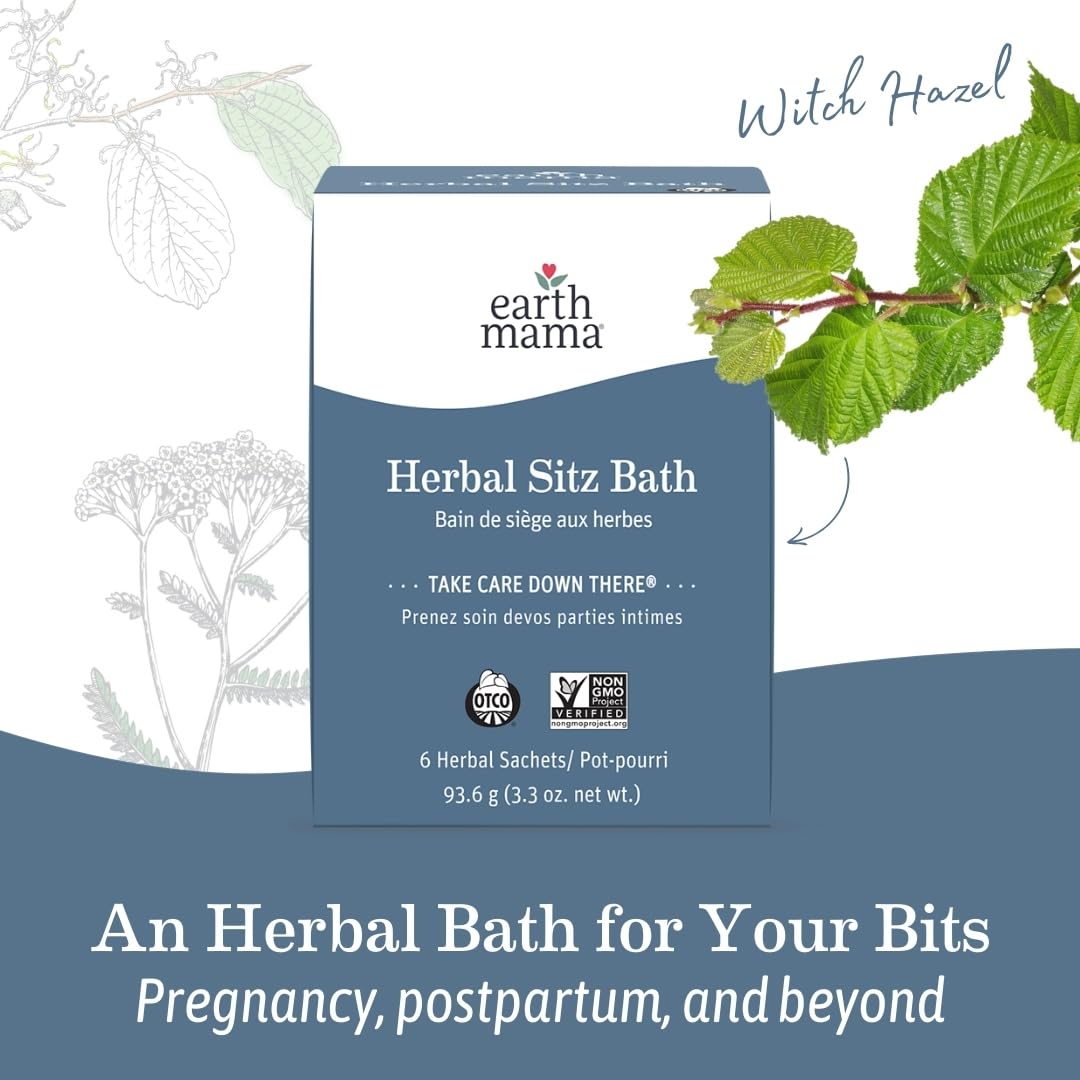 Product label close-up showing Earth Mama ingredient transparency and no harsh chemicals