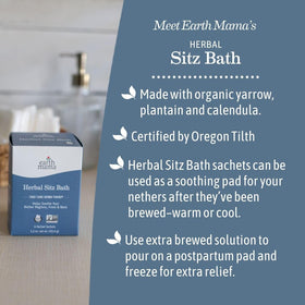 Preparing chilled padsicles with Earth Mama brewed sitz bath for cooling comfort