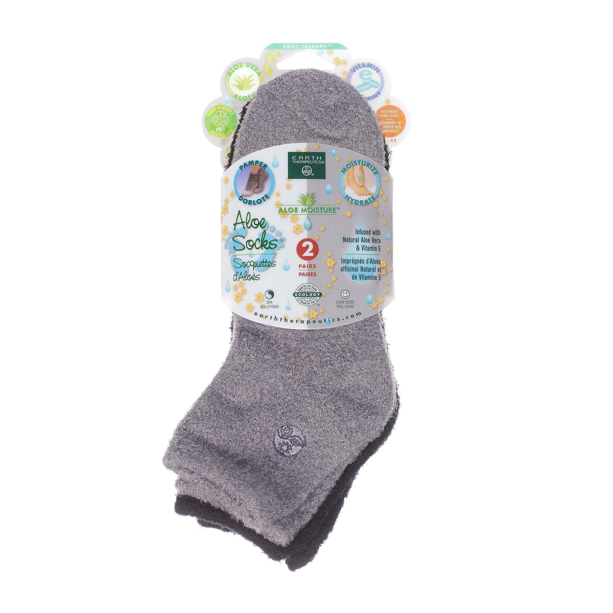 Earth Therapeutics aloe socks knit close-up revealing soft textured fibers