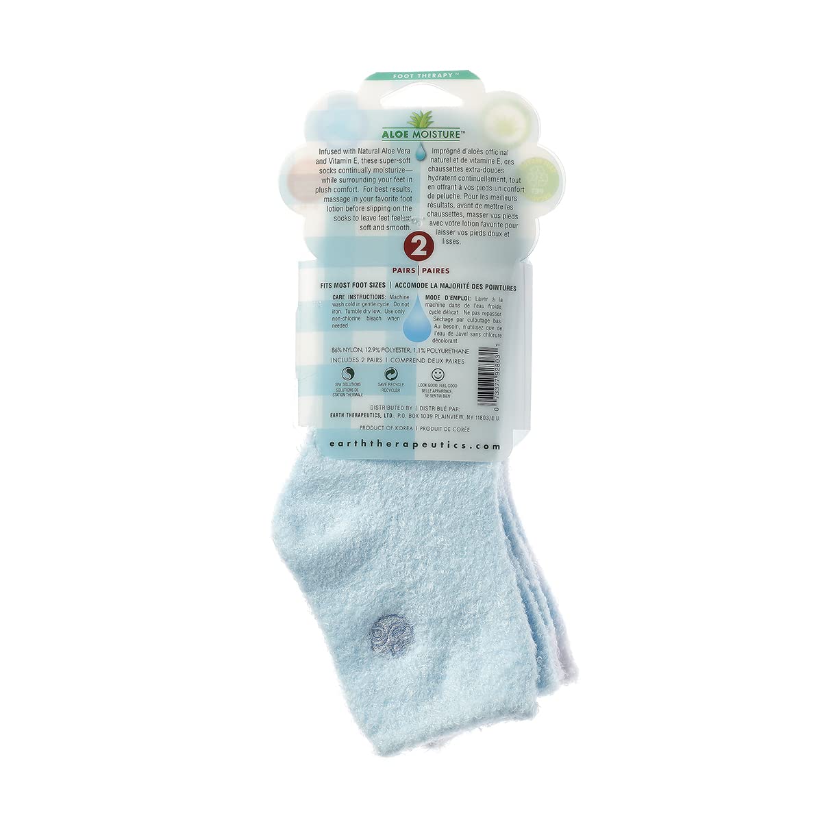 Earth Therapeutics worn on feet overnight to retain lotion and soften skin