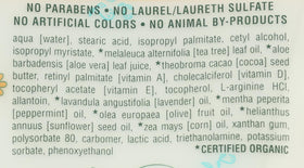 Earth Therapeutics ingredients label highlighting botanicals and benefits