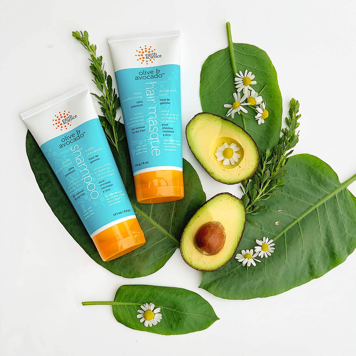 Earth Therapeutics on bathroom shelf styled for daily hair care convenience