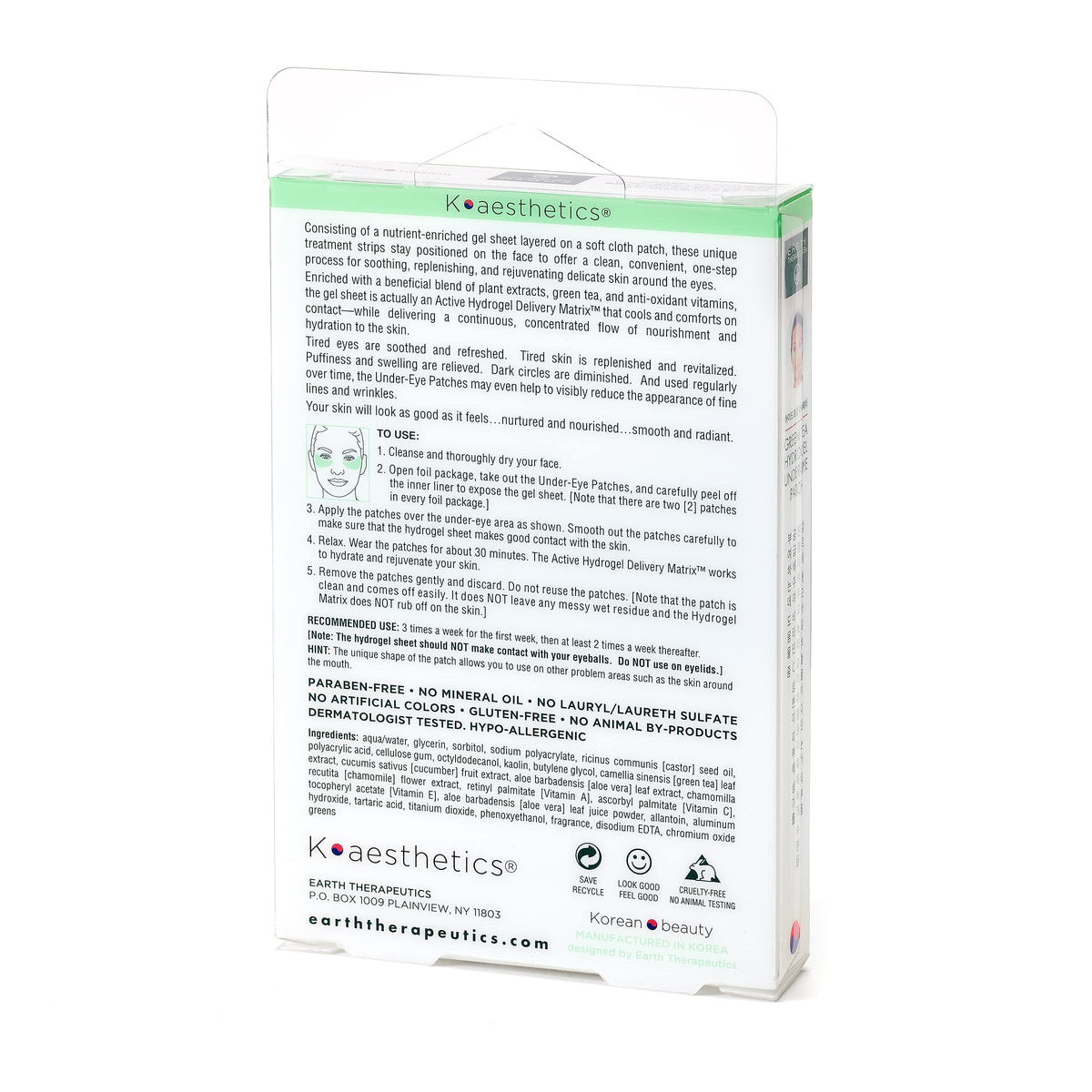 Earth Therapeutics close-up of hydrogel patch texture for smooth hydration