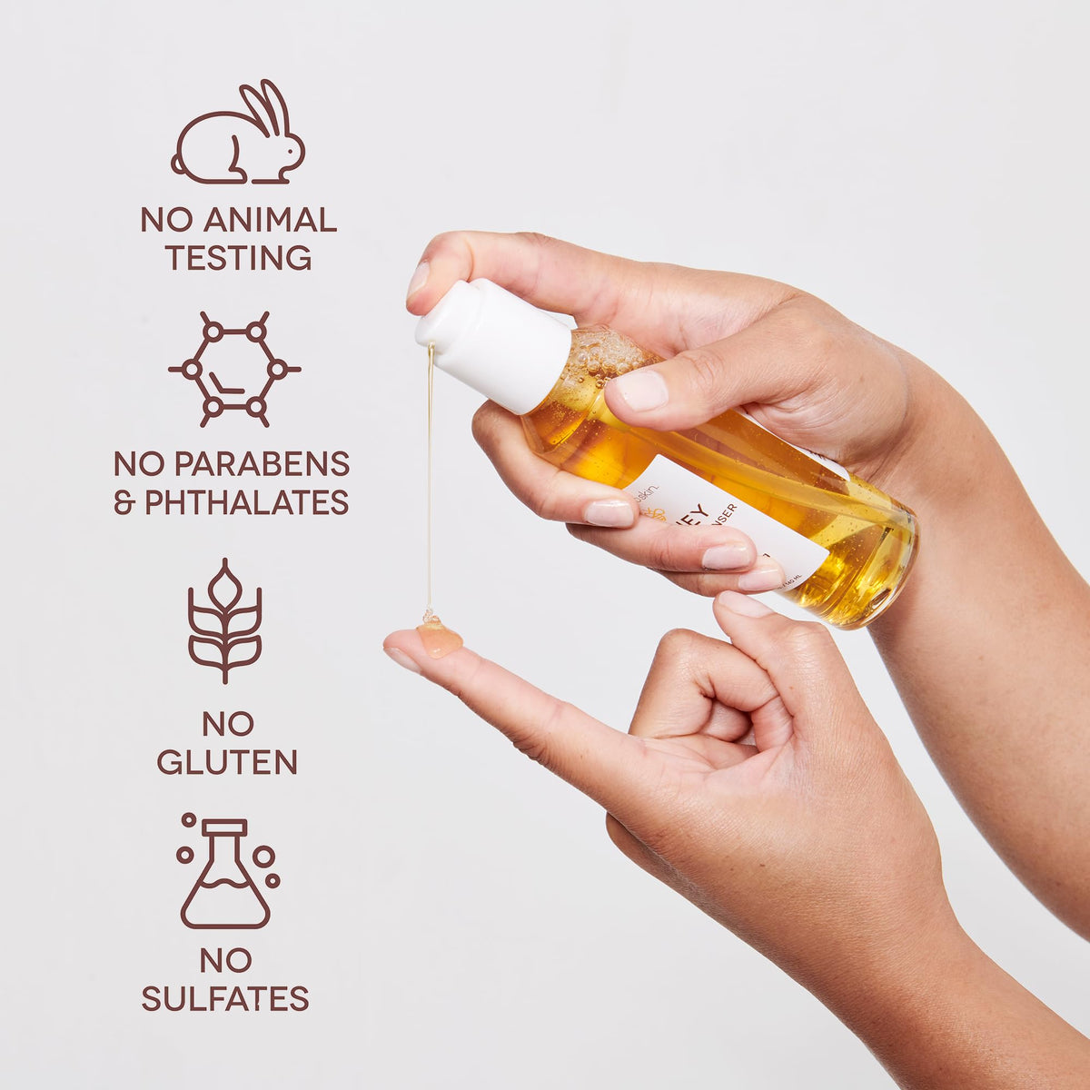 Earth To Skin applying serum on face for quick-absorbing comfort