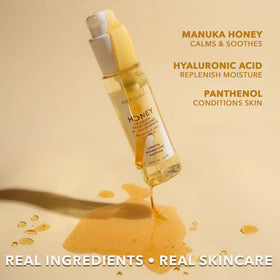 Earth To Skin serum texture drops demonstrating lightweight hydration