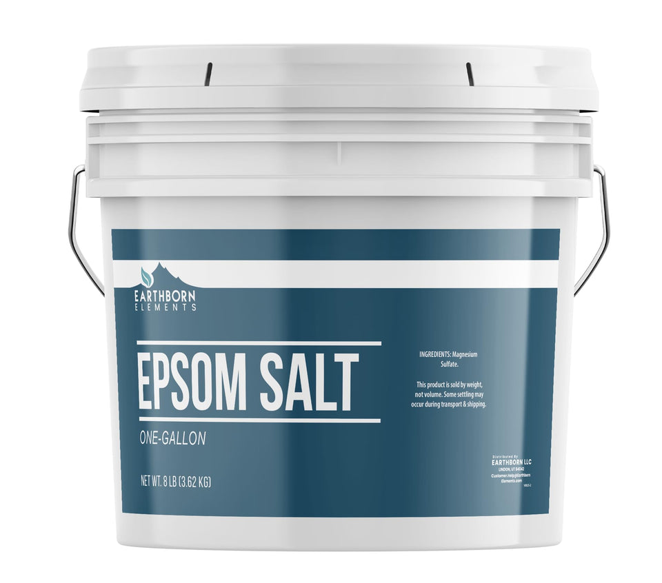 Earthborn Elements 1 gallon resealable bucket showing label and storage benefit
