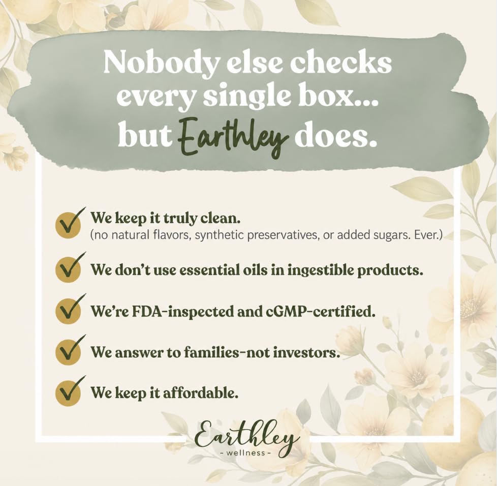 Earthley Wellness next to a coin showing 4 oz scale and travel-friendly size