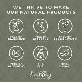 Earthley Wellness botanical ingredients staged to show natural sourcing benefits
