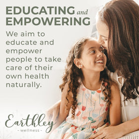 Earthley Wellness label close-up highlighting ingredients and clean formula