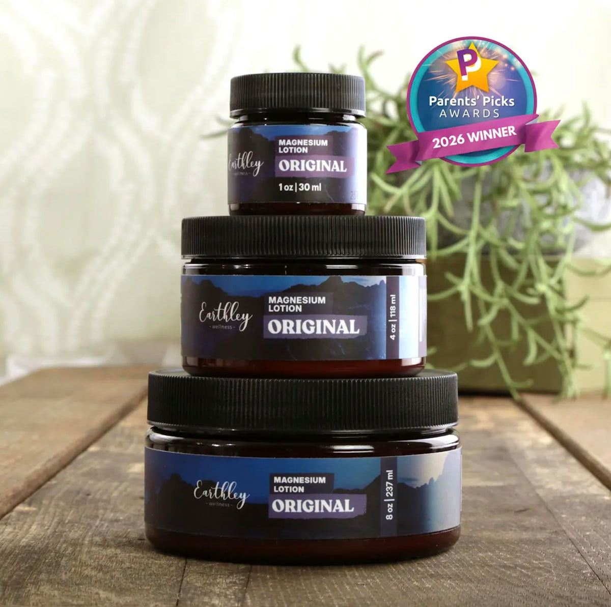 Earthley Wellness 6oz jar next to common object for size and portion clarity
