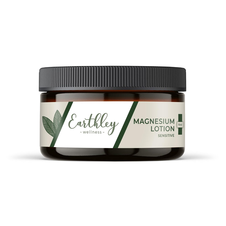 Earthley Wellness jar front view showing calm packaging and easy use benefit