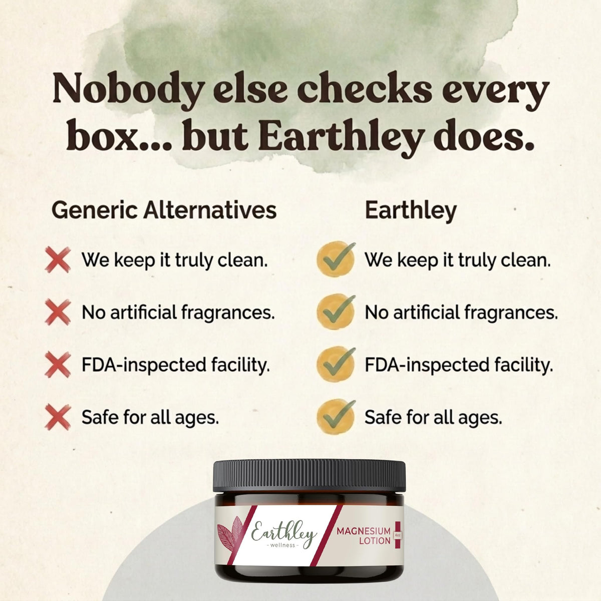 Earthley Wellness label detail highlighting natural ingredients and transparency