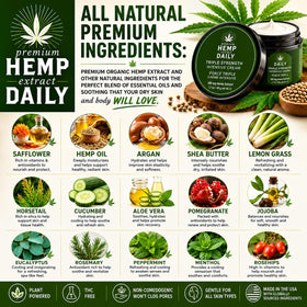 Earthly Body botanical ingredients flatlay showing plant-based formulation benefits
