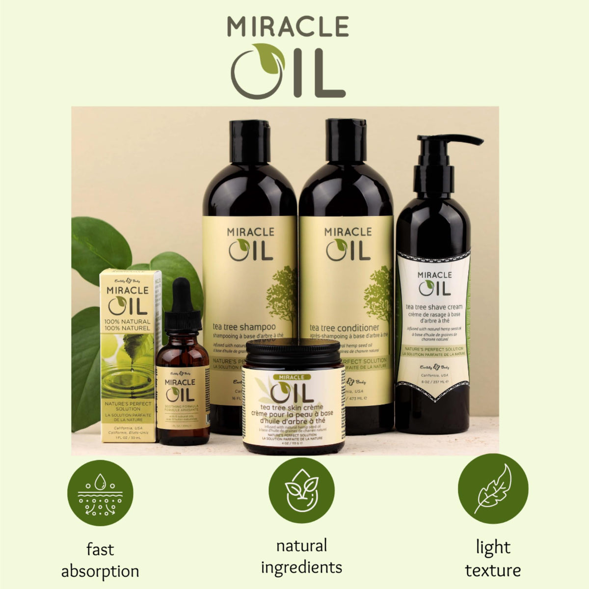 Earthly Body bottle on bathroom shelf in lifestyle setting for daily use