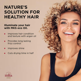 Earthly Body MKS eco Oil clear drops on surface revealing lightweight, non-greasy texture