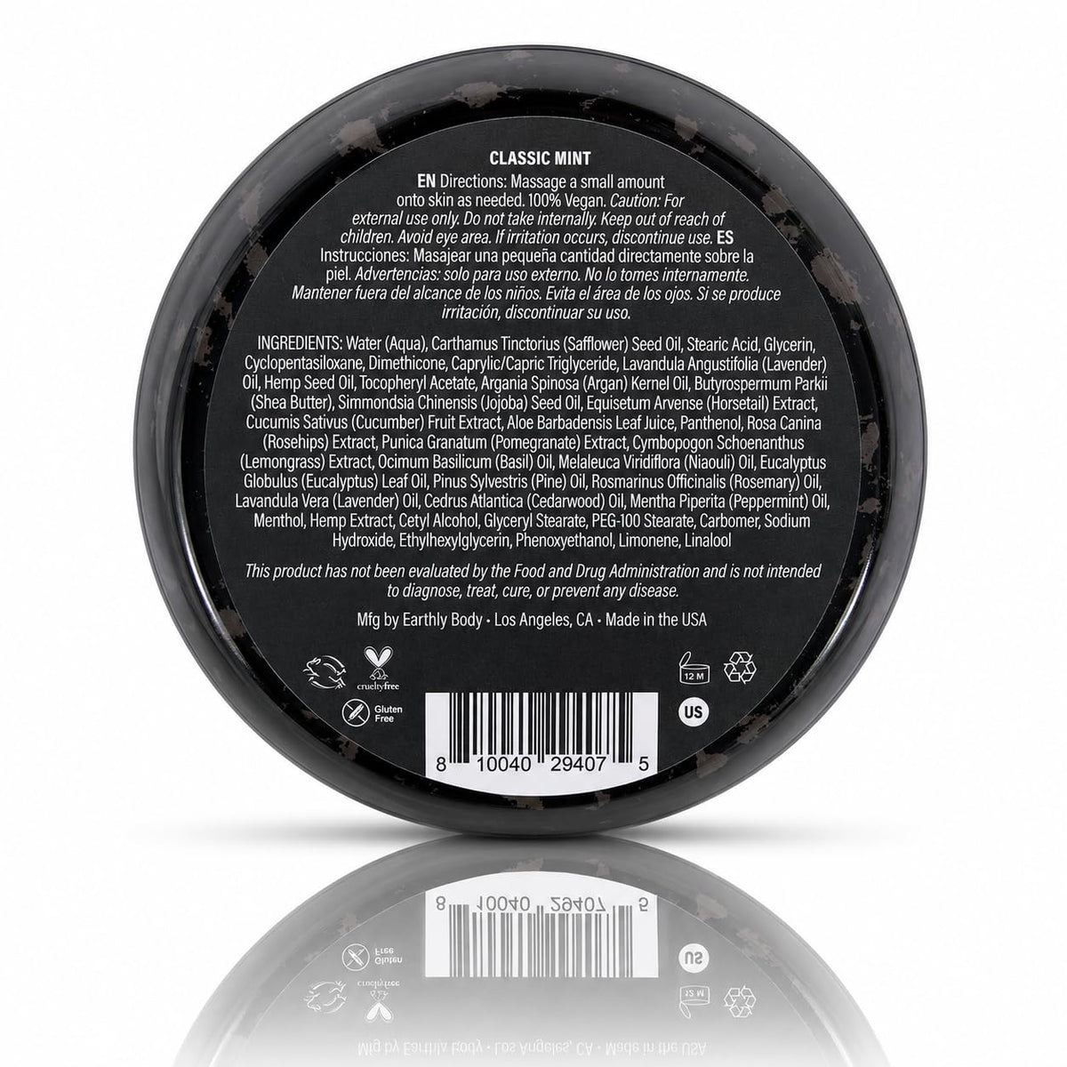 Earthly Body 5oz jar in hand demonstrating compact travel-ready size benefit