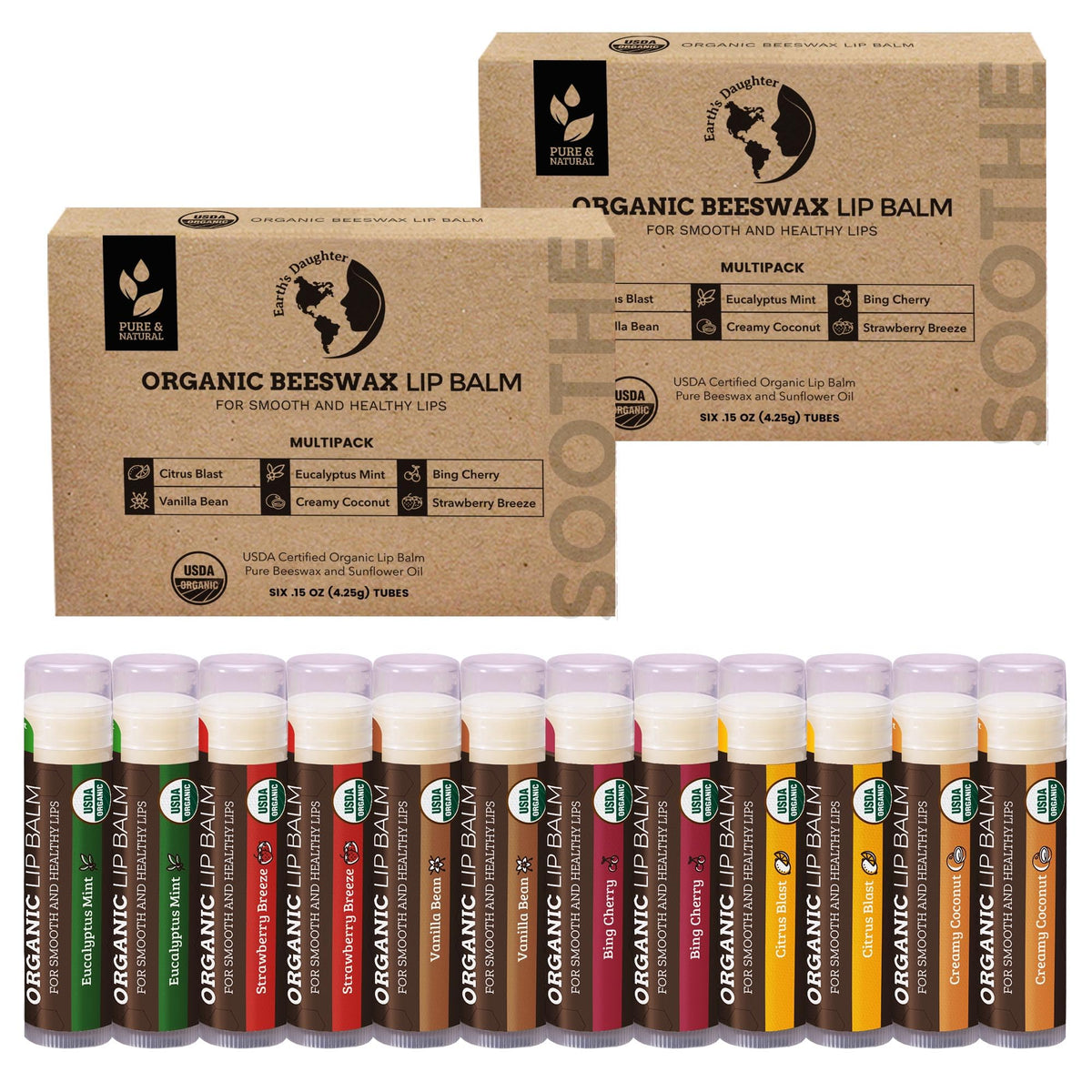 Earth's Daughter family applying lip balm together showing safe everyday use