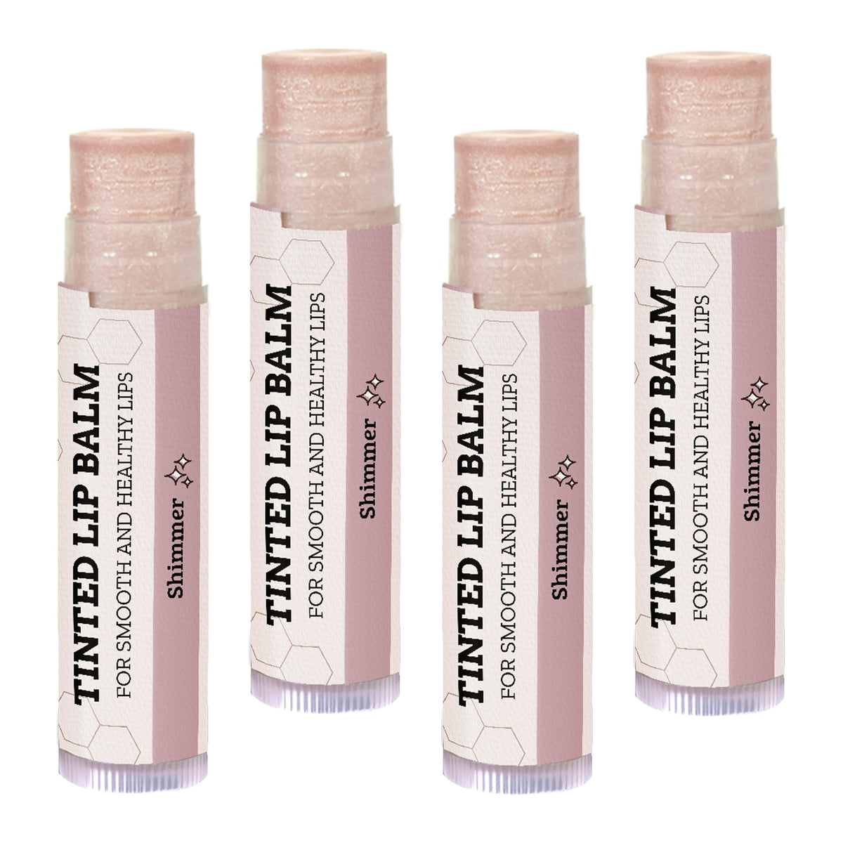 Earth's Daughter front packaging showing four shimmer tinted balms and brand benefits
