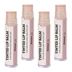 Earth's Daughter front packaging showing four shimmer tinted balms and brand benefits