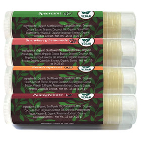 Earth's Daughter lip balm tucked in a travel purse scene showing convenient on-the-go moisturization