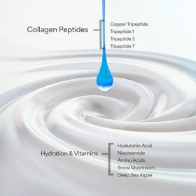 EarthsCure ingredients label close shot showing peptides and hyaluronic acid benefit