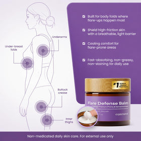 Easment inner thigh usage lifestyle shot showing discreet daily protection