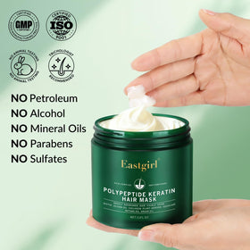 Eastgirl ingredients label highlighting argan, jojoba, and Panax ginseng nourishment