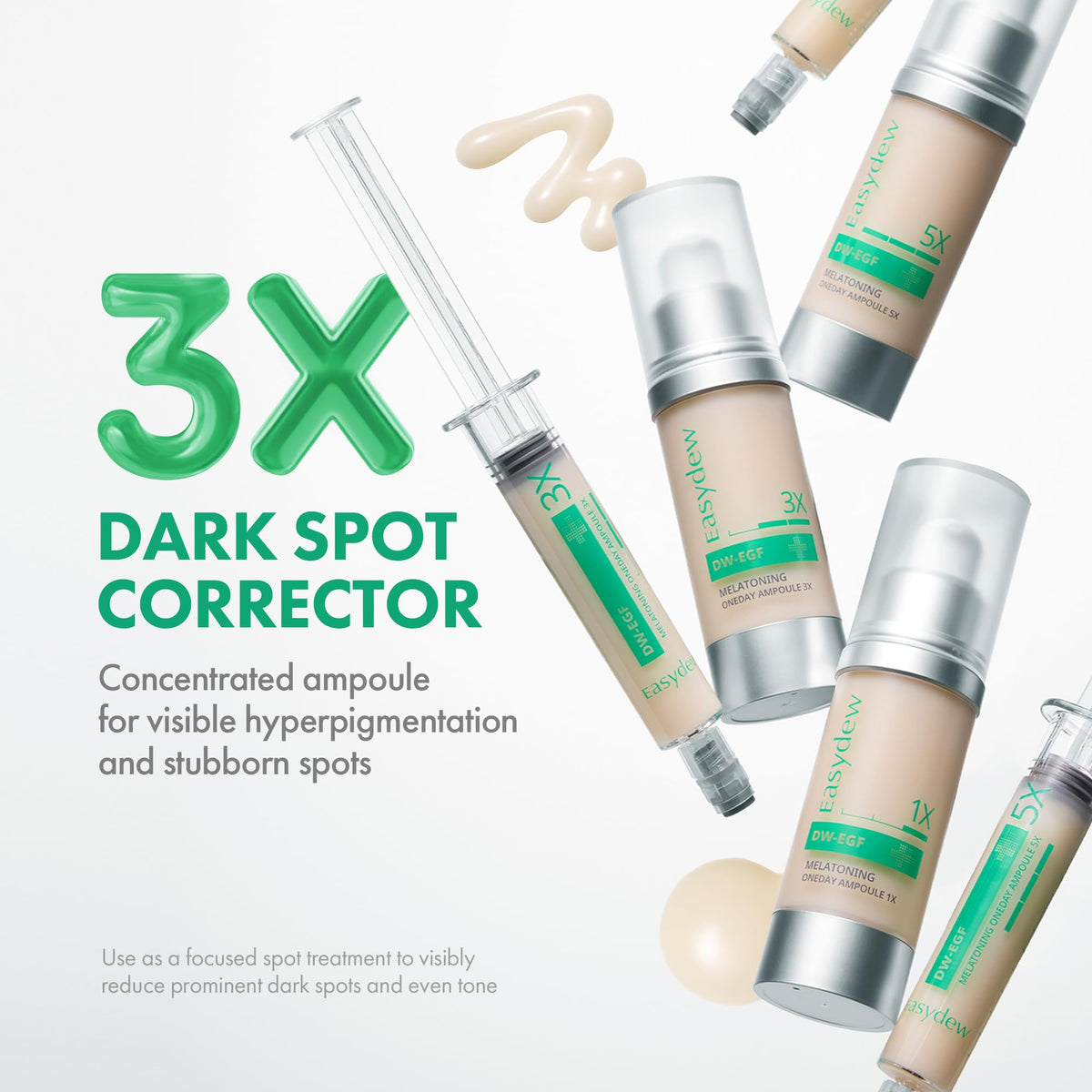 EASYDEW close-up of serum texture highlighting fast-absorbing finish