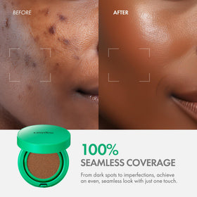 Easydew swatches on arm showing shade #25 Honey and blending for natural-looking benefit