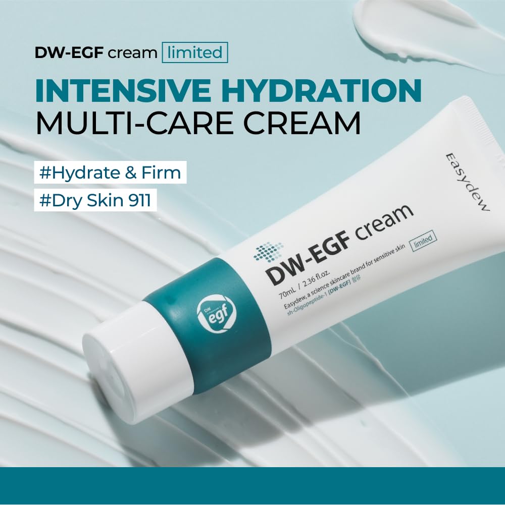 EASYDEW cream texture close-up demonstrating smooth, lightweight hydration