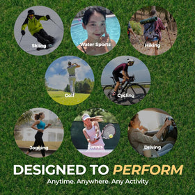 EASYDEW patch worn during golf showing outdoor activity protection