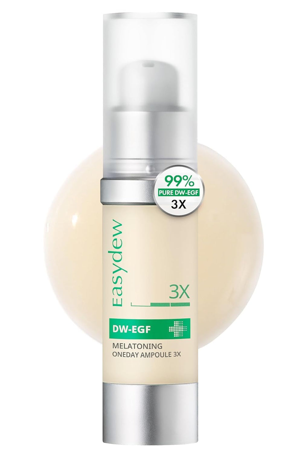 Easydew front bottle showing DW-EGF ampoule and clean design for visible tone improvement