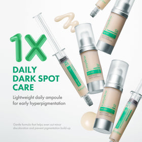 EASYDEW pump dispenser detail highlighting hygienic, precise application benefit