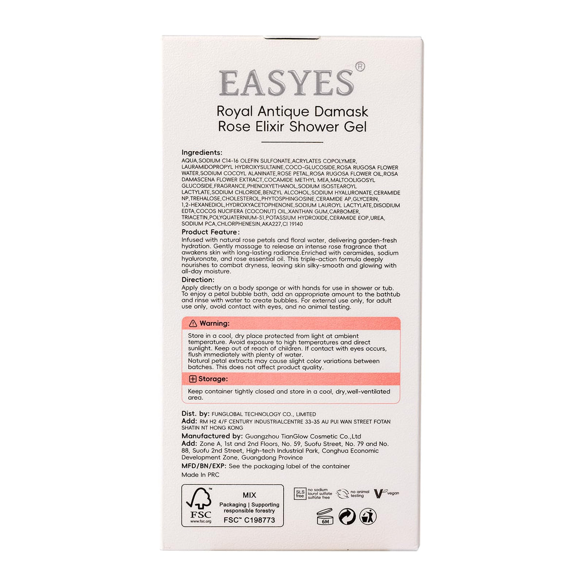 Easyes bottle in a gift display suitable for gifting rose lovers
