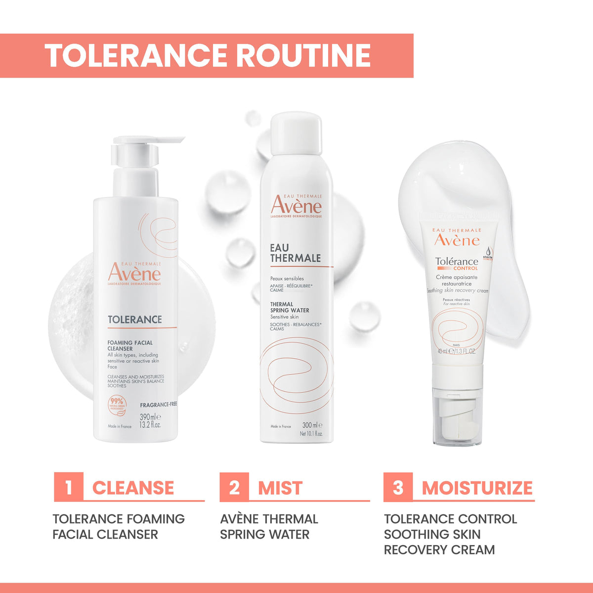 Eau Thermale Avène label close-up highlighting soothing ingredient focus