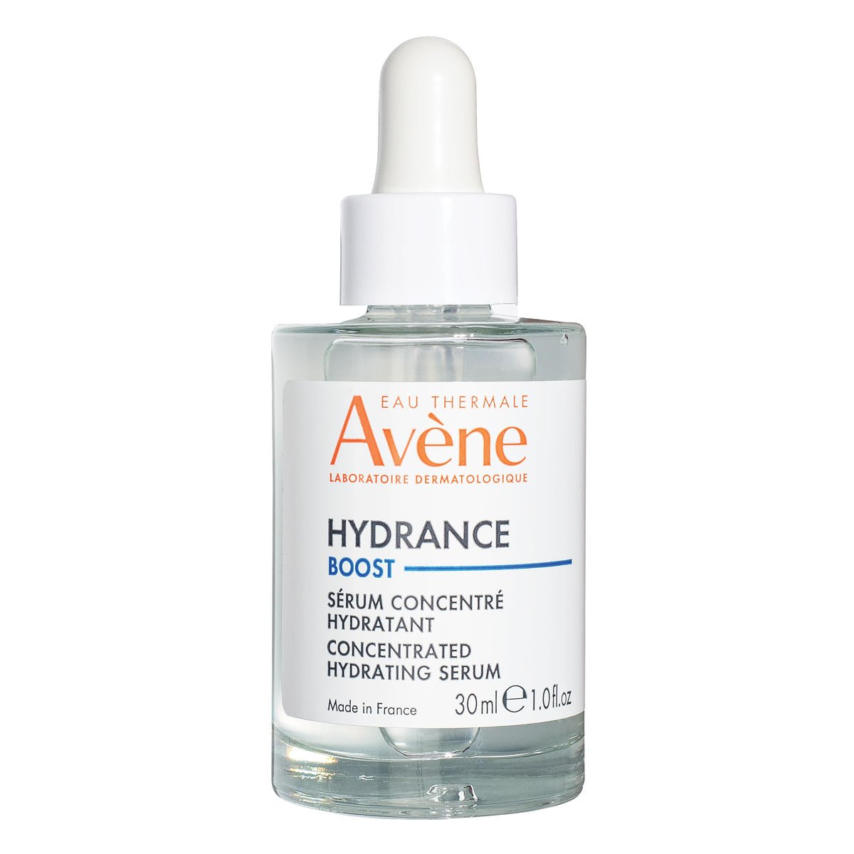 Eau Thermale Avène front bottle showing clear hydrating serum and label benefits