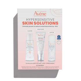 Eau Thermale Avène starter kit front packaging showing full three-step routine benefit