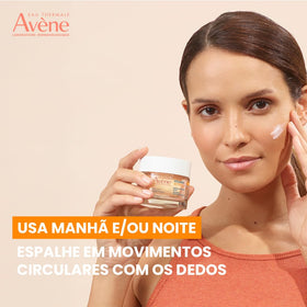 Eau Thermale Avène cream in bathroom setting showing daily routine and glowing finish benefit