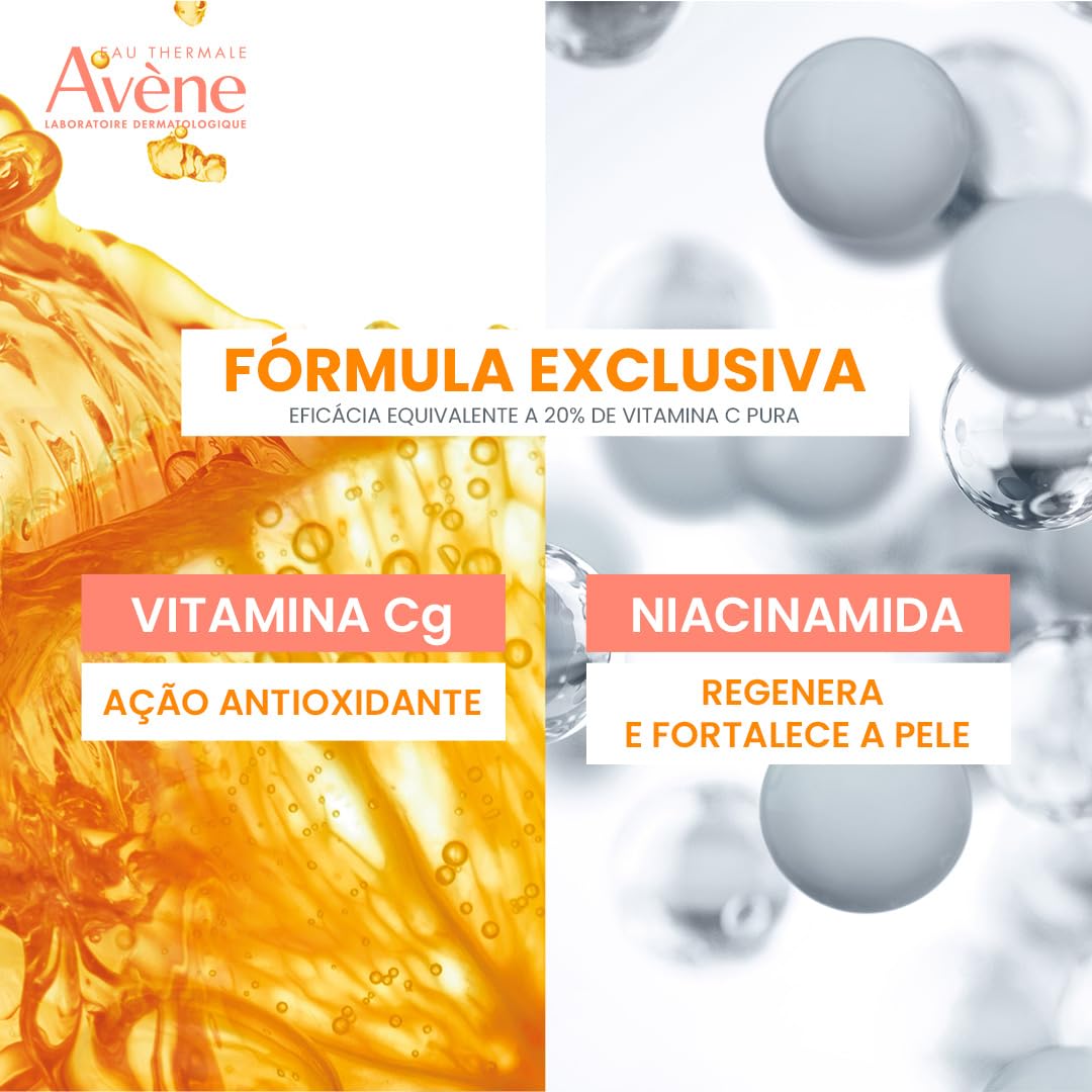 Eau Thermale Avène label detail highlighting active ingredients for brightening benefits