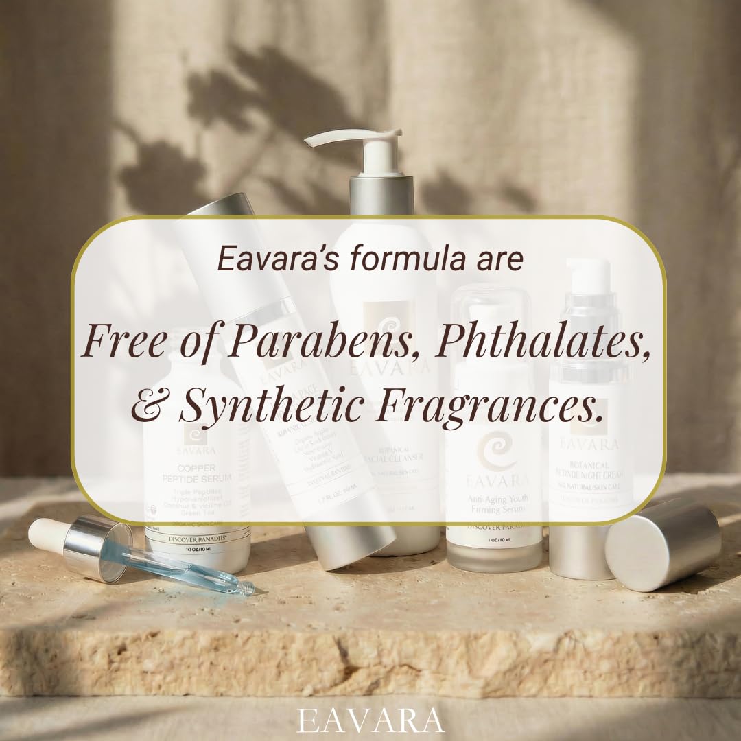 Eavara ingredient label close-up highlighting natural formulations and transparency