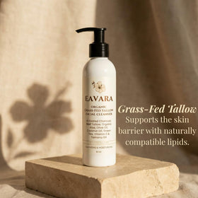 Eavara size comparison in hand illustrating travel-friendly six ounce bottle