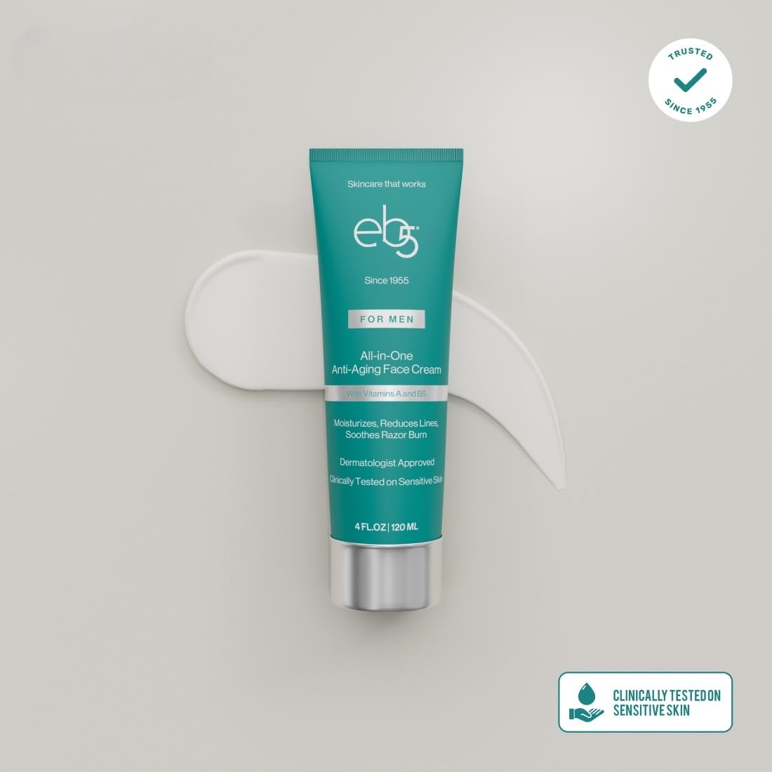 eb5 cream next to eb5 toner and cleanser for full routine