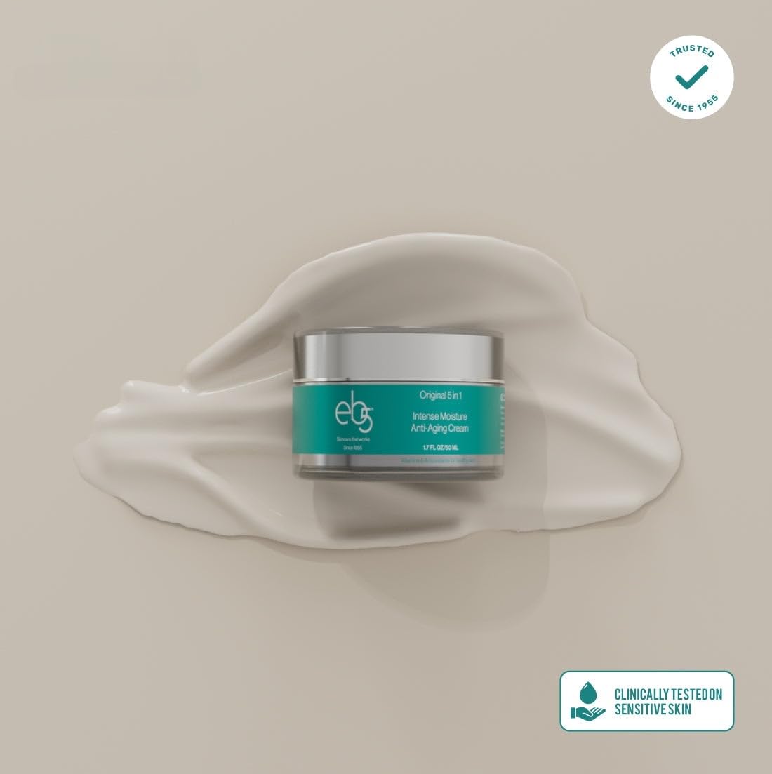 eb5 small scoop of moisturizer on a spoon to show recommended amount
