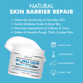 Ebanel applied to heels demonstrating softened, exfoliating action