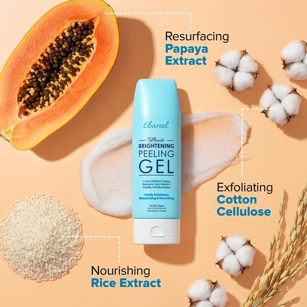 Ebanel application on face demonstration showing safe gentle massage technique